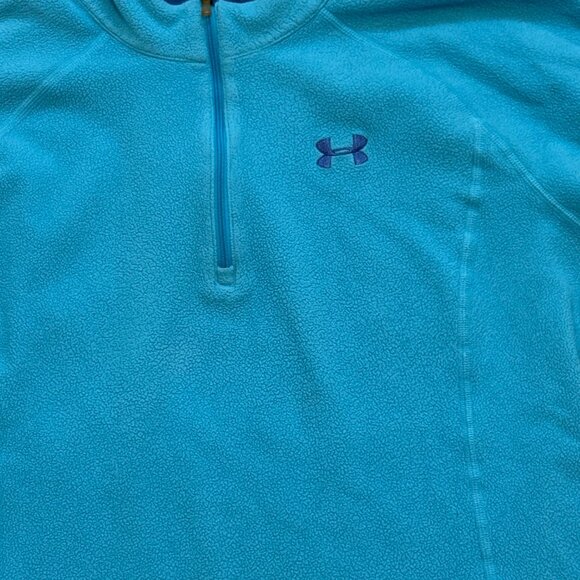 Under Armour women's medium blue 1/4 zip Fleece Pullover - Picture 3 of 5